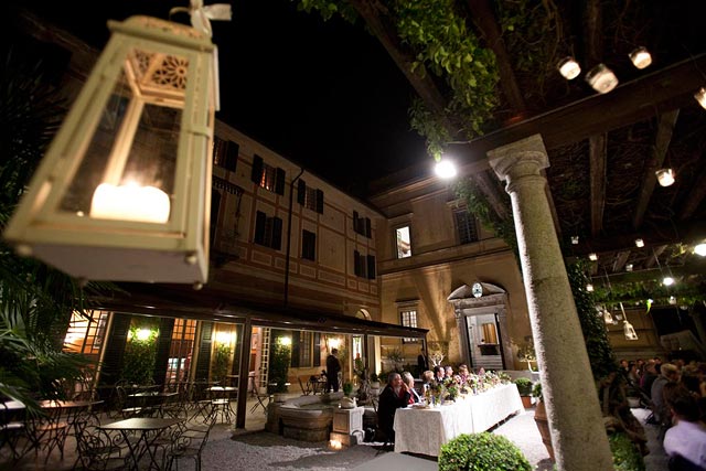 outdoor reception venue on lake Como