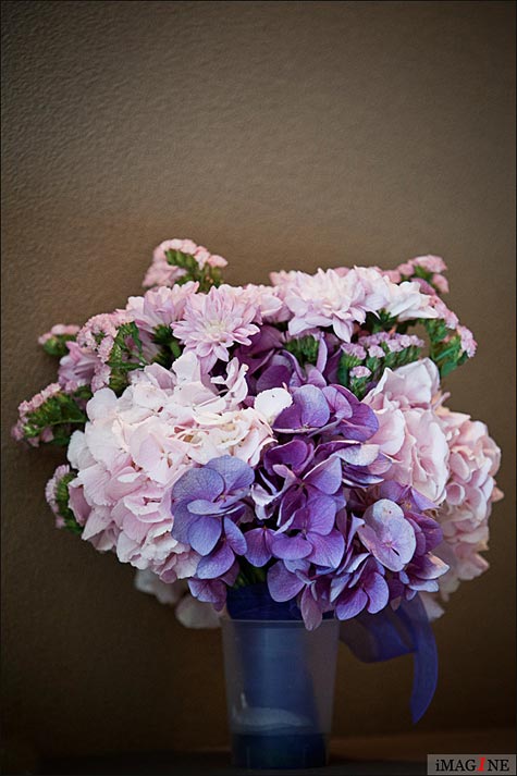 pink and purple bridal bouquet