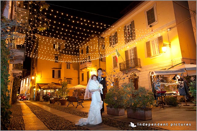 winter wedding on lake Orta