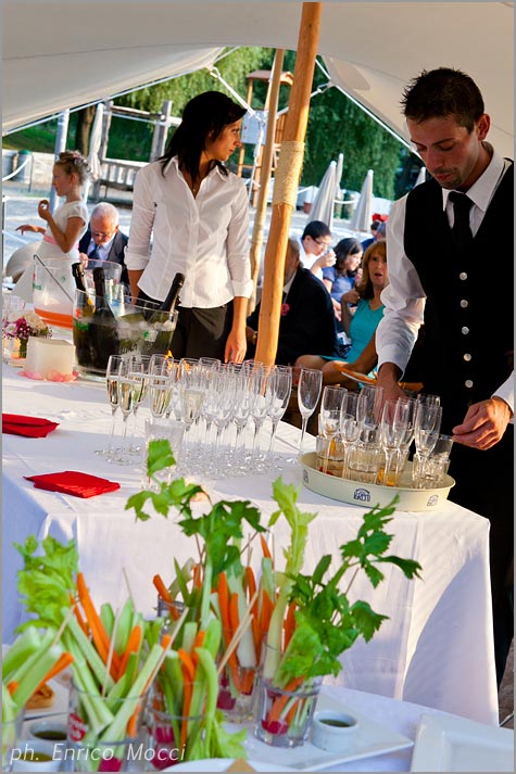 wedding reception at Orta Beach Club restaurant