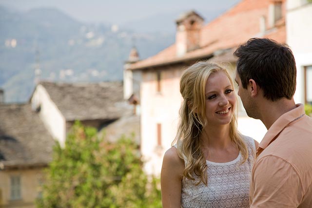 pre wedding photographs on lake Orta Italy