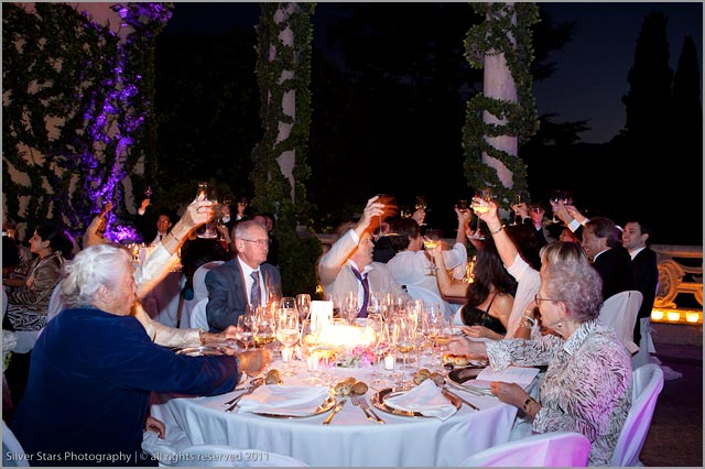 wedding dinner at Villa Balbianello