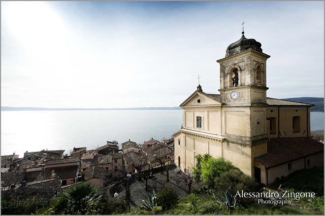 catholic wedding at Trevignano church lake Bracciano