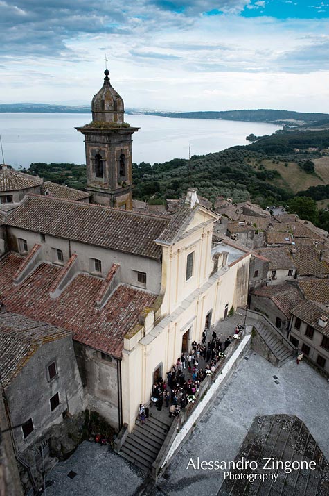 wedding at church of St. Stefano Lake Bracciano