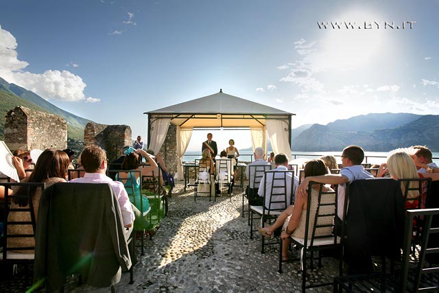 wedding ceremony at Malcesine Castle