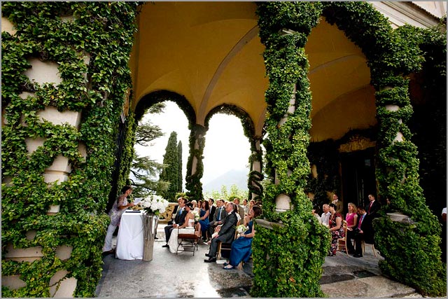 wedding ceremony at Villa Balbianello lake Como