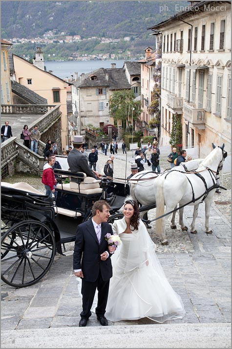 wedding carriage services on lake Orta Italy