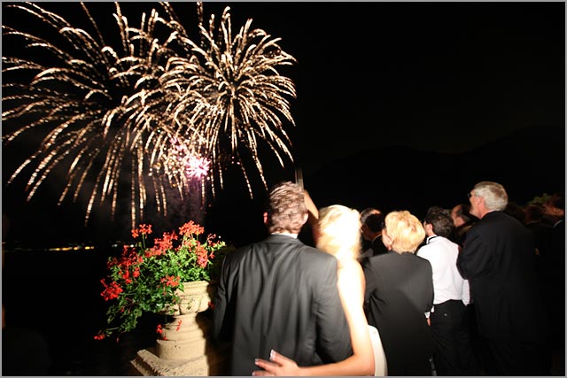 fireworks for wedding at Villa Balbianello