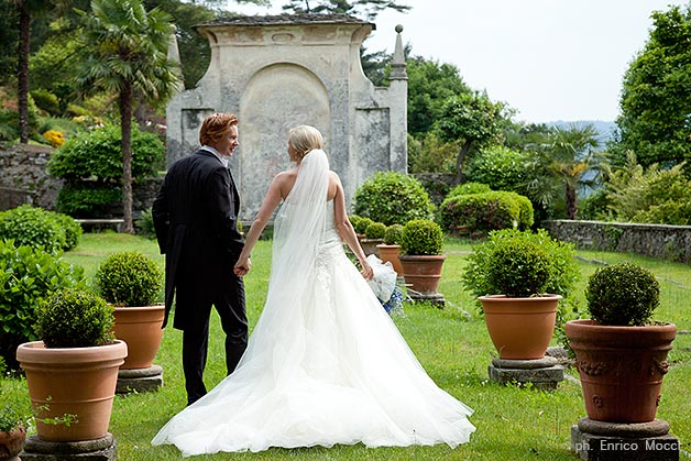 wedding reception to Palazzo Gemelli gardens Lake Orta