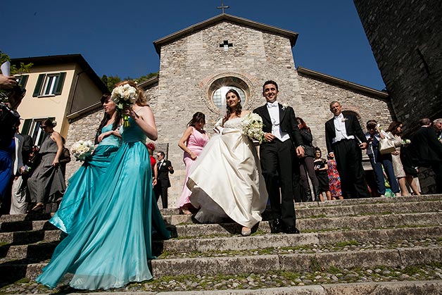 religious wedding ceremony at Varenna church