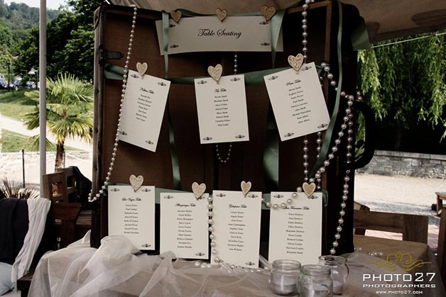 seating plan by Lake Orta wedding planner