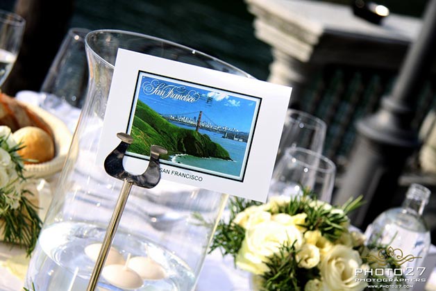 postcards table names by Lake Orta wedding planner