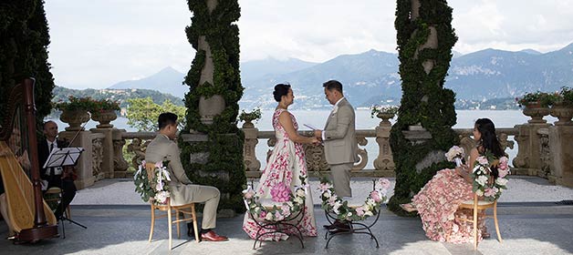 An intimate vow renewal on Lake Como