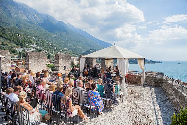 Civil ceremony Malcesine Castle lake Garda