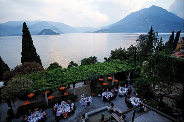 Wedding reception on Lake Como