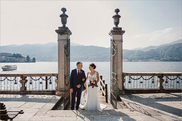 outdoor civil ceremony at Villa Bossi