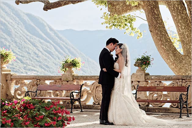 romantic wedding on Lake Como