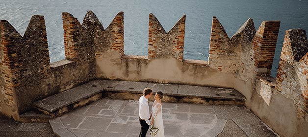 intimate wedding at Malcesine Castle