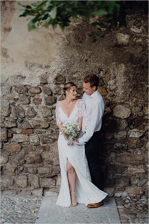 intimate wedding at Malcesine Castle