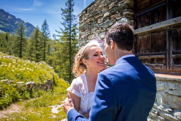 wedding Ceremony at Simplon Pass on The Alps