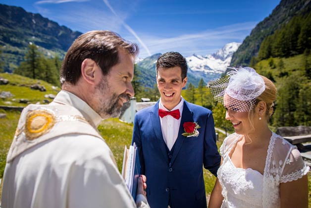 wedding Ceremony at Simplon Pass on The Alps