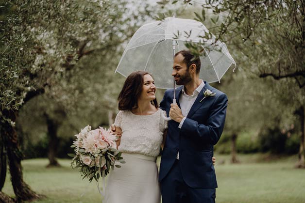 ceremony under olive trees on Lake Garda