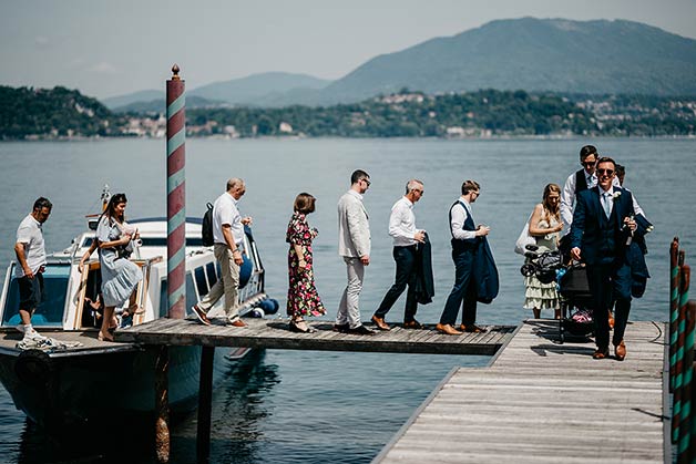 groom and guests took the boats to Villa Claudia