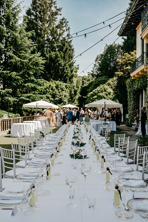 Imperial Table for a reception overlooking Lake Maggiore