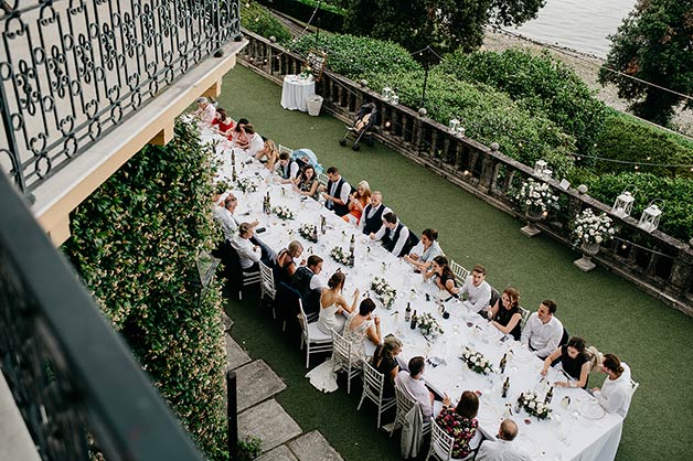 Imperial Table for a reception overlooking Lake Maggiore
