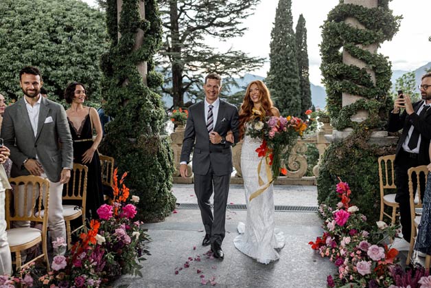 emotional ceremony at Villa del Balbianello