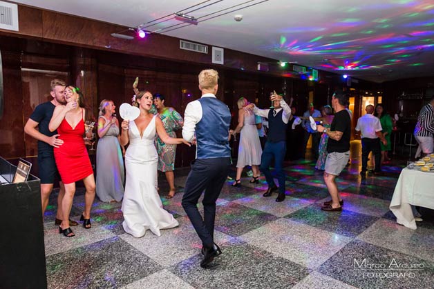 Wedding cake and dances by the lake