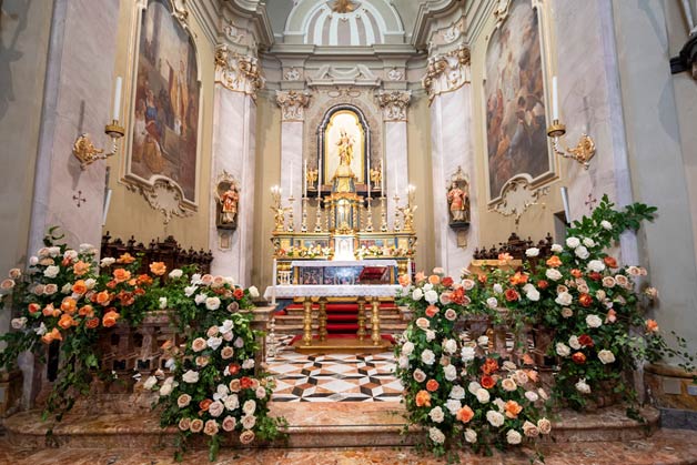 ceremony in Lake Como church