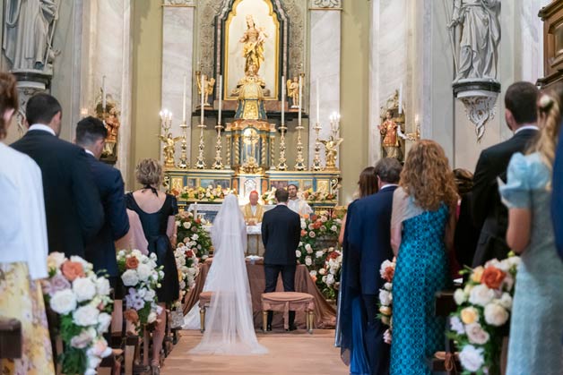 ceremony in Lake Como church