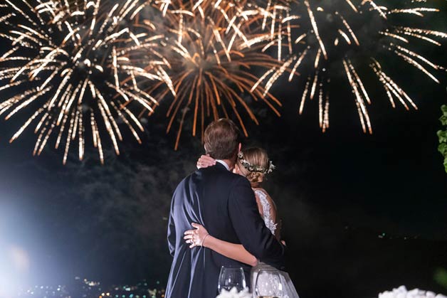 fireworks wedding at Villa d'Este, Lake Como