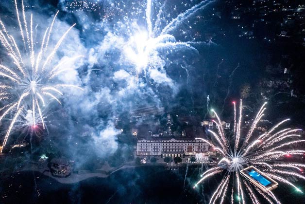 fireworks wedding at Villa d'Este, Lake Como