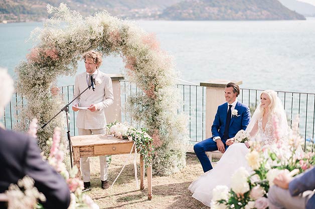 ceremony with a beautiful view of Lake Iseo