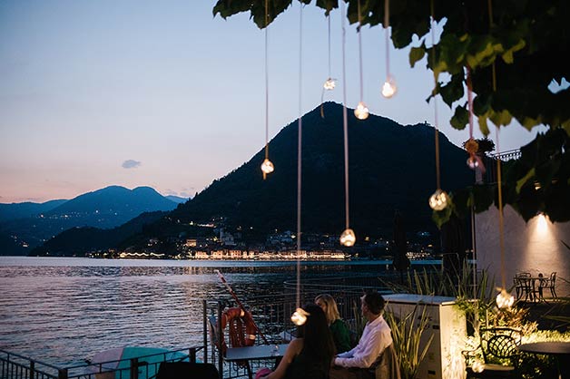 funny pre-wedding party on Lake Iseo