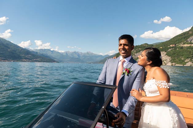 traditional wooden boat on Lake Como