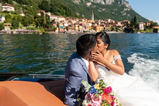 traditional wooden boat on Lake Como