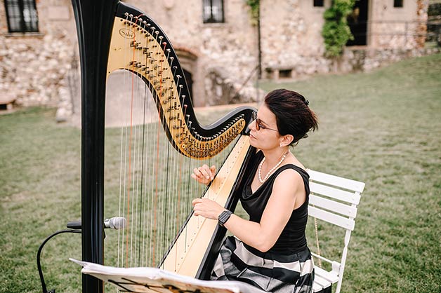 harpist for Lake Garda wedding ceremony
