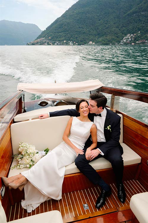 A boat tour for the bride and groom