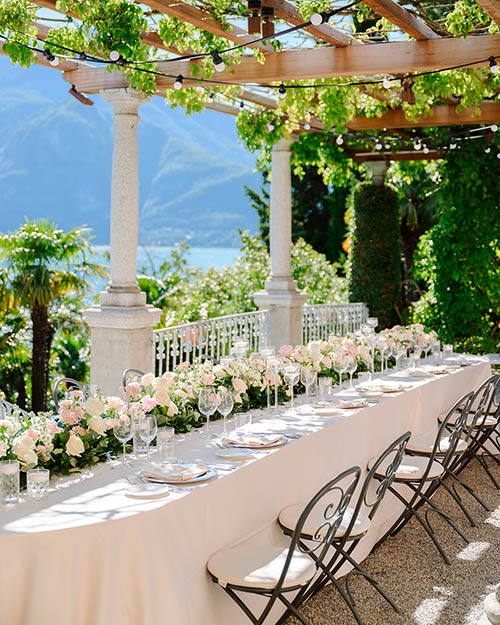 romantic reception on Lake Como