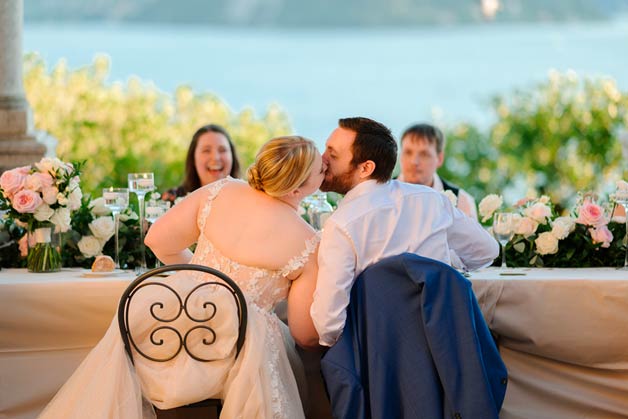 romantic reception on Lake Como