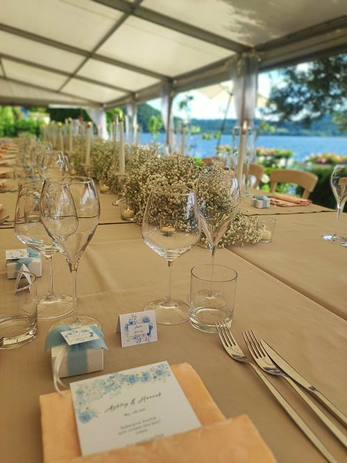 Lakeside Wedding Reception and Party at Ustaria Ca dal Rat