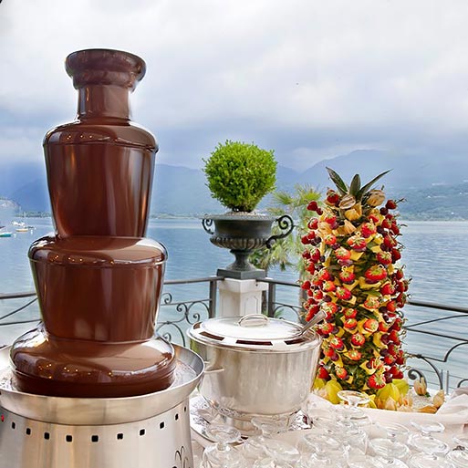 CHOCOLATE FOUNTAINS by Chocolaterie des Iles Stresa Lake Maggiore