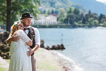 gypsy Boho-style wedding on Lake Como