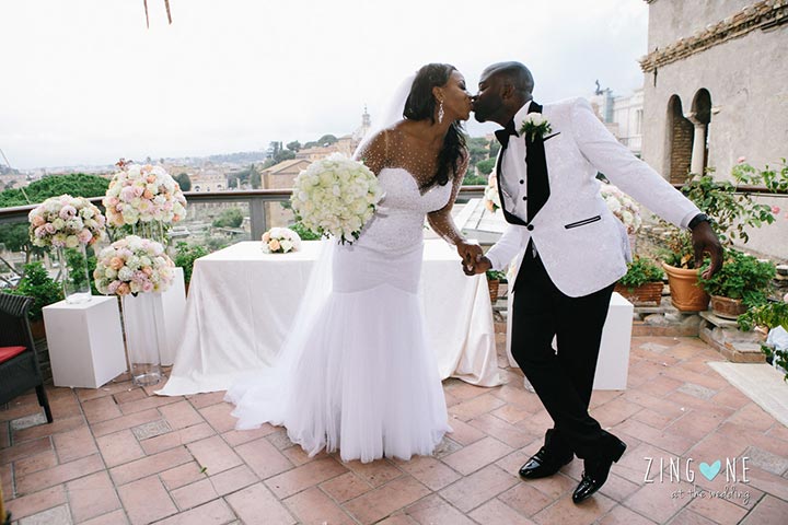 Romantic symbolic ceremony in Rome