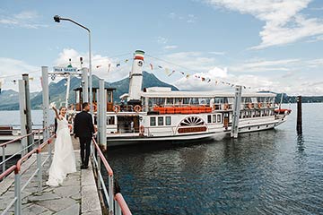 Wedding Reception on a Vintage ferry boat on Lake Maggiore
