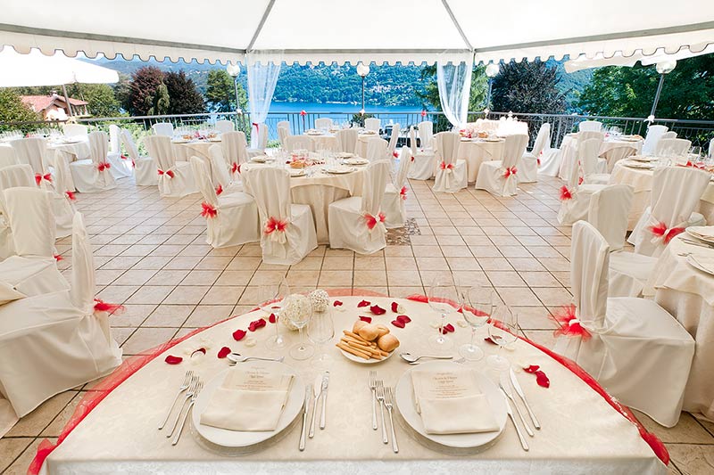 wedding reception Restaurant Le Betulle lake Orta
