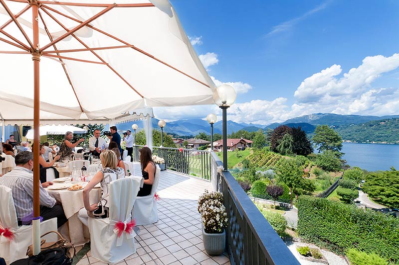 wedding reception Restaurant Le Betulle lake Orta